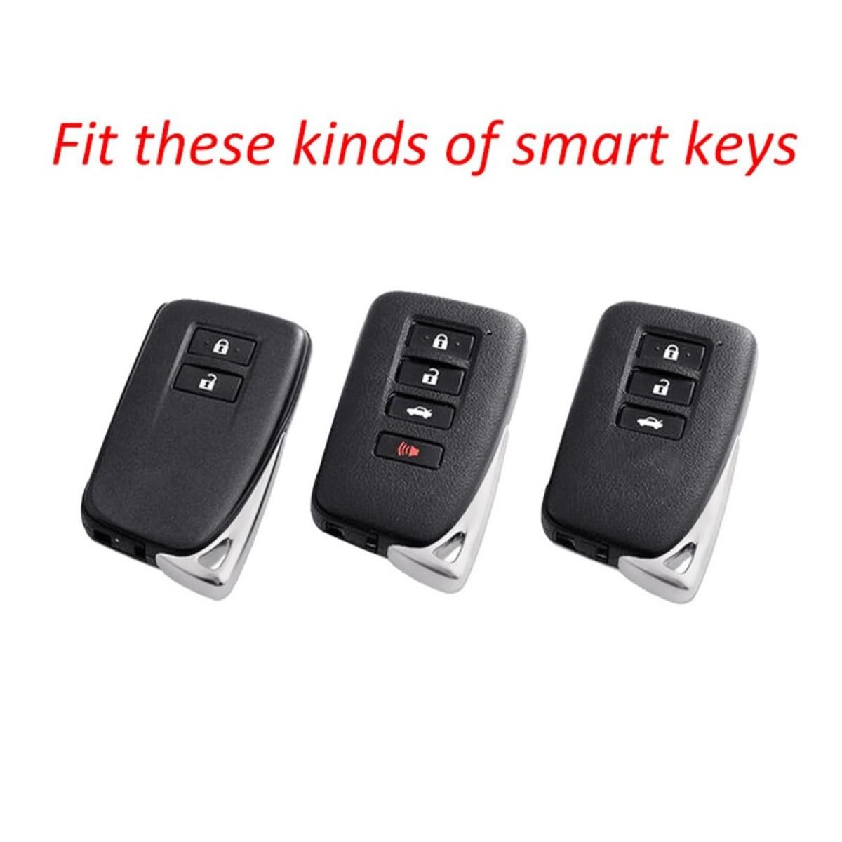 Carbon Fiber Car Key Fob Case Cover Chain Ring Keychain Accessories For Lexus