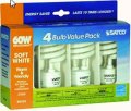 Satco S6235 Mini Spiral Compact Flourescent Light Bulb 13w 2700k Warm White Cfl 4 Pk