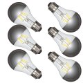 Satco 6 Pack Dimmable Led Filament Lamps S12421 High Lumens Watt A19 Silver Crown Medium Base 2700k 90 Cri 120 Volt For Use At