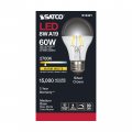 Satco 6 Pack Dimmable Led Filament Lamps S12421 High Lumens Watt A19 Silver Crown Medium Base 2700k 90 Cri 120 Volt For Use At