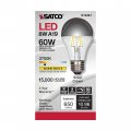Satco 6 Pack Dimmable Led Filament Lamps S12421 High Lumens Watt A19 Silver Crown Medium Base 2700k 90 Cri 120 Volt For Use At