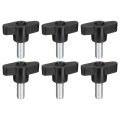 6pcs Clamping Screw Knob M8 X 20mm Metric Carbon Steel T Shaped Thumb Screws Handle For Quick Remove Hand Tightening 