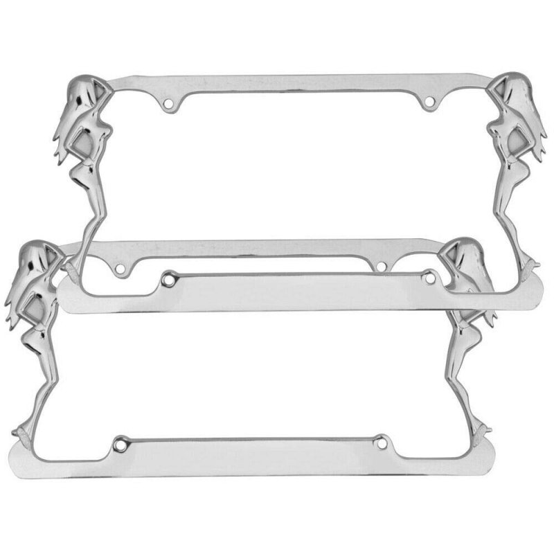 Rust Proof Stainless Steel Chrome License Plate Frame Universal Fit For Car Truck Suv 6 In X 12 Palm Trees Island Vibe Design