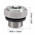 Uxcell Oil Liquid Level Gauge Sight Glass M16x1 5mm Male Threaded 304 Stainless Steel Air Compressor Fittings With Gasket