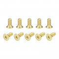 Uxcell Flat Head Socket Cap Screws M4-0 7 X 10mm Brass Inner Hex Drive Fasteners Bolts 24pcs
