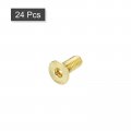 Uxcell Flat Head Socket Cap Screws M4-0 7 X 10mm Brass Inner Hex Drive Fasteners Bolts 24pcs