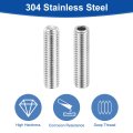 Socket Set Screws 100pcs M5x20mm Metric 304 Stainless Steel Hex Headless Cup Point Grub For Repairing Compact Instruments