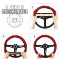 Fehuew Ladybug Red Polka Dots Steering Wheel Cover For Women Girls 15 Inch Universal Auto Car Anti Slip Wrap Covers Fit