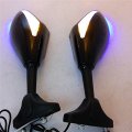 Xkh- Replacement Of Motorcycle Blue Led Integrated Turn Signal Mirror For Triumph Daytona 600 650 Tt600 New