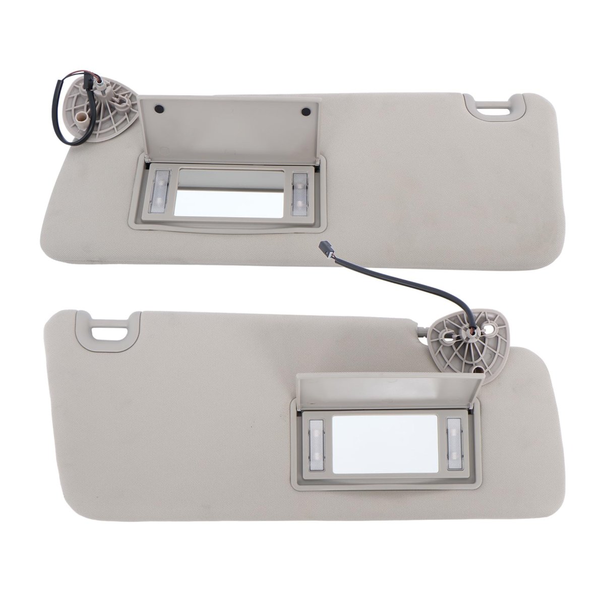 Driver And Passenger Side Sun Visor With Mirror Light Gray Replacement For Ram 1500 2500 3500 2013 2018 Set Of 2