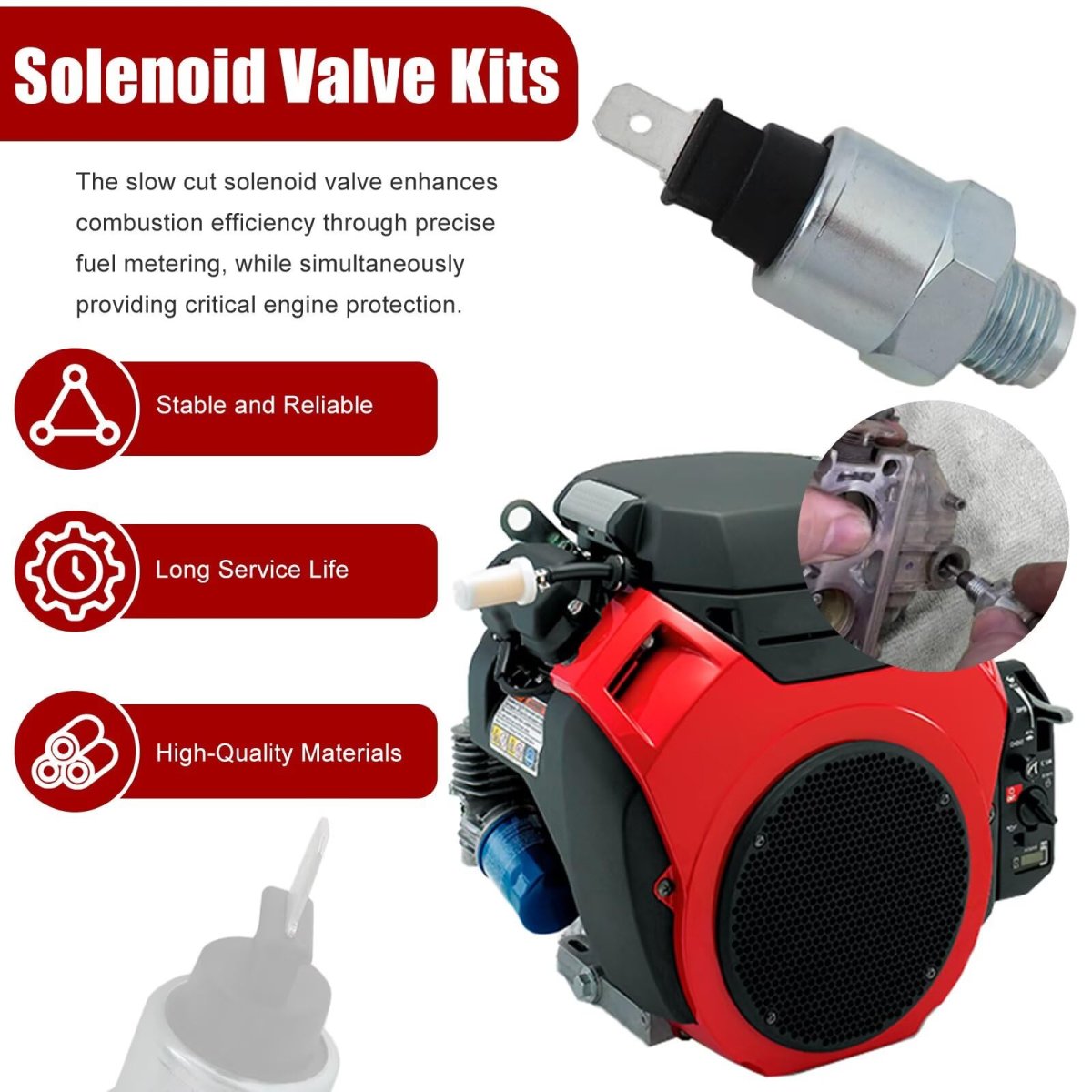16200-z6l-003h 16200z6l003 16200-z6l-003 Solenoid Valve Kits For Honda Gx630 Gx630r Gx630rh Gx660rh Gx690r Gx690rh Gxv660r