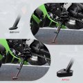 Motorcycle Side Stand Enlarger Fit For Ninja Zx-10r 2016-2023 Zx-10rr 2018-2023 Kickstand Shoes Extension Plate Black