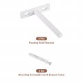 Uxcell 4pcs Floating Shelf Bracket 4 Inch Wall Mounting Blind Support Hidden For Wood Shelves White