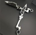 Xkh-chrome Long Angled Adjustable Peg Mounting Kit Stiletto Shape Footrest Foot Pegs Compatible With V-star Roadstar Suzuki