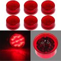 6 Pack 2 In 9 Led Round Clearance Lights Waterproof Red Lens Side Marker Trailer For Truck Rv Bus And Atv Surface Mount 
