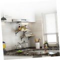 Hemoton 2pcs Triangular Bracket Metal Close To Wall Sturdy Board