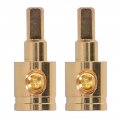 2pcs 0ga Wire Reducer Terminal Connector Pure Copper Gold Plated For Car Audi O Amplifier Modification Power Cable Terminals 1
