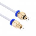 Uxcell Pneumatic Ptfe Air Tubing Kit Hose Line 4mm Od 4m White With M5 M8 Push To Connect Fittings