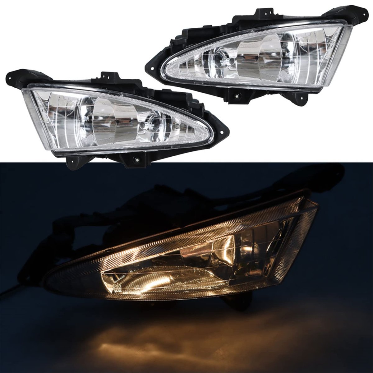 Fog Lights Assembly Replacement For Hyundai Elantra 2007 2008 2009 2010 Driver And Passenger Side Driving Lamp Kit With Bulbs