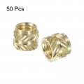 Uxcell Knurled Insert Nuts 50pcs M5 X 6mm L 7mm Od 3d Printing Brass Female Threadeds Heat Set Insert Embedment