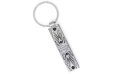 Harley-davidson Vegan Leather Keychain With Clip And Key Ring Genuine Swarovski Crystals Silver Cut Out