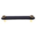 Vicenza Designs K1180 Carlotta Daisy Leather Pull 5-inch Black Antique Gold 