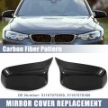 X Autohaux Pair Car Exterior Rear View Mirror Covers Cap Replacement For Bmw 5 Series E60 E61 E63 E64 2004-2007 Carbon Fiber