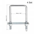Uxcell Square U-bolts 2 50mm Inner Width 130mm Length Carbon Steel M8 With Nuts Frame Plate Round Washers 4 Set