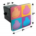 Peeps In Squares Four Colors Tow Trailer Hitch Cover Plug Insert