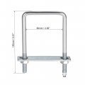 Uxcell Square U-bolts 2-3 8 60mm Inner Width 150mm Length Carbon Steel M8 With Nuts Frame Plate Round Washers