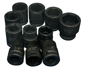 6-point Truck Service Impact Socket Set 11 Pc