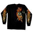Hot Leathers Electric Skull Long Sleeve T-shirt Black Medium 