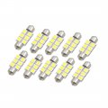 Uxcell 10pcs 36mm White 6-5050 Surface Mount Device Led Festoon Dome Map Light Car Interior Lamp
