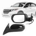 Left Driver Side Mirror For Honda Hrv Hr V 2016 2022 Black Heated Power Glass With Turn Signal Light And Manual Folding 6 Pins 