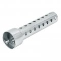 Larcele 42mm Universal Motorcycle Exhaust Silencer Adjustable Removable Muffler Xsq-03 Silver