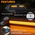 Xridonsen Amber Dash Strobe Lights 144 Led Emergency Warning Hazard Safety 2x14 5 Inch Front Rear Interior Windshield W Suction