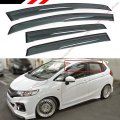 Jdm 3d Style Smoked Clip-on Type Window Visor Rain Guard Compatible With 2015-2019 3rd Gen Honda Fit Gk5