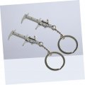 Gatuida 6 Pcs Vernier Caliper Keyring Tool Keychain Coupless Camping Slides Carabiner Caliper Ruler Couple Keychains Mini