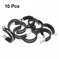 X Autohaux 10pcs 35mm 1-3 8 Inch R Shape Automotive 304 Stainless Steel Cable Clamp Rubber Cushioned Metal Fastener For Tube