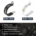 X Autohaux 10pcs 35mm 1-3 8 Inch R Shape Automotive 304 Stainless Steel Cable Clamp Rubber Cushioned Metal Fastener For Tube