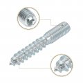 Uxcell M8x50mm Hanger Bolts 16pcs 31mm Wood Dowel Screw Self-tapping With M8x20mm Threaded Insert Nuts Interface Hex Socket