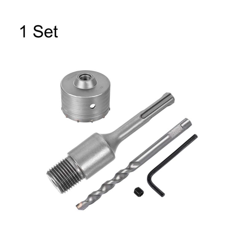 Wall Hole Drill Bit 95mm Concrete Cement Stone Saw Cutter 100mming Depth Round Shank With Connecting Rod For Sds X4 Impact