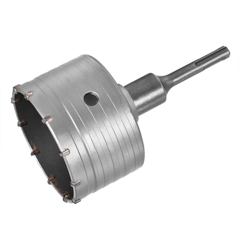Wall Hole Drill Bit 95mm Concrete Cement Stone Saw Cutter 100mming Depth Round Shank With Connecting Rod For Sds X4 Impact