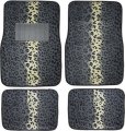 A Set Of 4 Universal Fit Animal Print Carpet Floor Mats For Cars Truck Gray Snow Leopard 