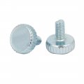 Uxcell M4x8mm Knurled Head Flat Point Fully Threaded Thumb Screws Fastener 10pcs