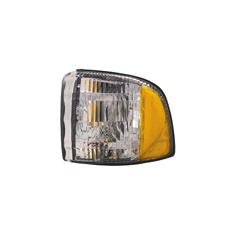 Front Left Driver Side Corner Signal Park Light Assembly For 1994 To 2002 Dodge Ram 1500 2500 3500 Chrome Housing Clear Lens