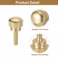Uxcell M3x12mm Knurled Thumb Screws 6pcs Brass Bolts With Shoulder Grip Knobs Fasteners Tone