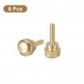 Uxcell M3x12mm Knurled Thumb Screws 6pcs Brass Bolts With Shoulder Grip Knobs Fasteners Tone