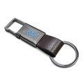Ford Focus Rs Brown Leather Strap Gunmetal Pull-out Metal Premium Key Chain 