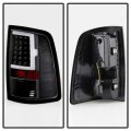 Acanii For Factory Led Model 2013-2018 Dodge Ram 1500 2500 3500 Black Tube Tail Lights Brake Lamps Left Right